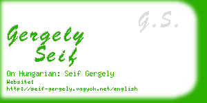 gergely seif business card